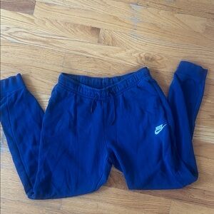 Nike Kids Blue Fleece Joggers with Swoosh
